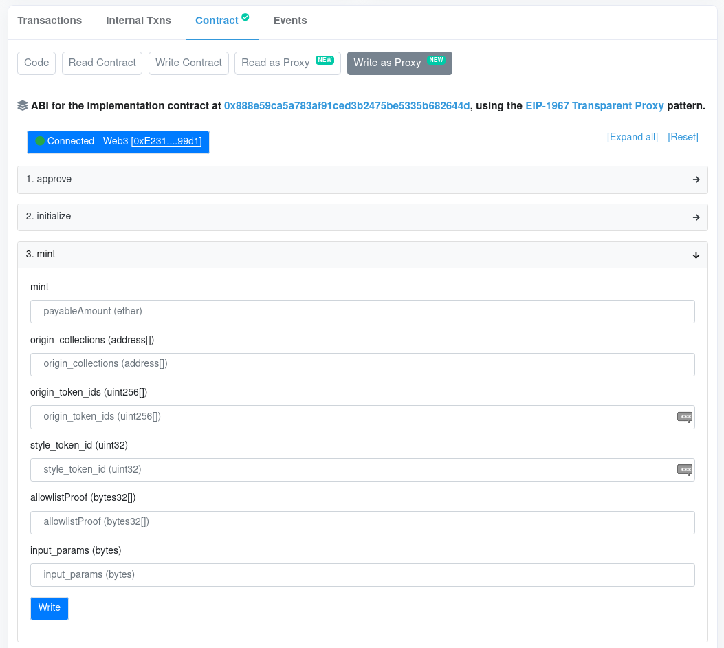 Splice on Etherscan